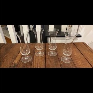 Vintage Clear Glass Flute Set (4)